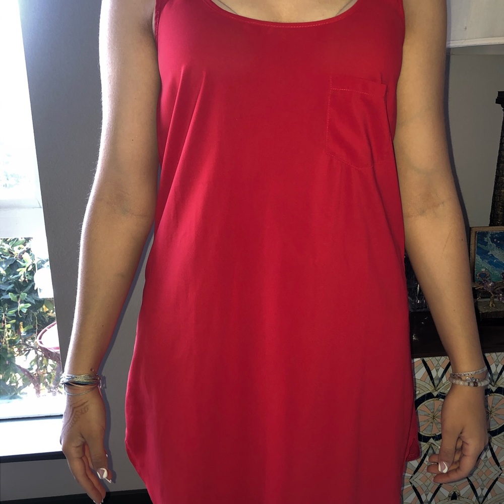 Red mini dress